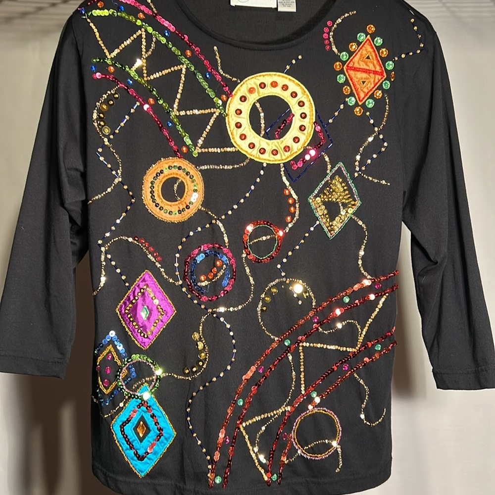 Cedars, large, multicolored sequins, 1980s - Picture 4 of 8